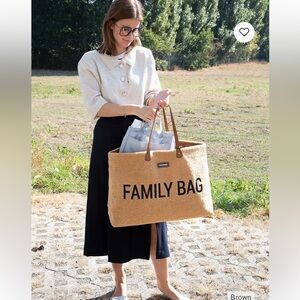 Childhome Family Tan Tote with Leather Handles Color: Teddy Beige  gently used